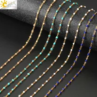 Fashion Women Stainless Steel Necklace Gold Color Beaded Luxe Chain Necklaces Wedding Collier Femme S673