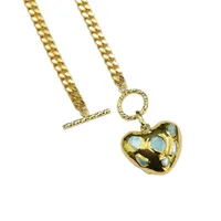 Altın kaplama zincir chokers kolye mavi larimar kalp kolye tasarımcısı mücevher bayan kızlar için dini stil