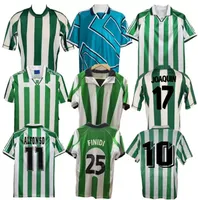 95 97 98 Retro voetbaltruien 1995 Real Betis Match gedragen Menendez Finidi 25 Rios 21 Football Maillot de Foot