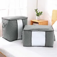 Joybos Quilt Storage Bag Moisture & Dust Proof Closet Organizer Non-Woven Blanket Pillow Large Mobile Clothe Visible 220512