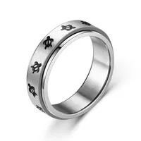 Verlichting Moon Star Star Band Ring For Men Women Fidget Rings roestvrijstalen schildpad Stress Roterende ring 6mm