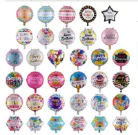 Décoration en gros de 18 pouces Balloons d'anniversaire 50pcs / lot en aluminium Foil DÉCORATIONS DE POURTUCE DE BONNÉES de nombreux motifs FT3630 GC0915