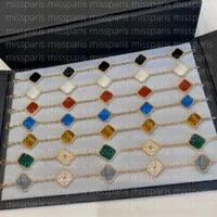 Moda Women Charm Designer Bracelets Classic 4/quatro Folhas Cadeia de trevo Bracelete 18K Gold AGate Shell
