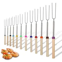 Stainless Steel Barbecue Kitchen Tools Accessories Roasting Sticks Extending Roaster Telescoping Cooking Baking Inventory Wholesale