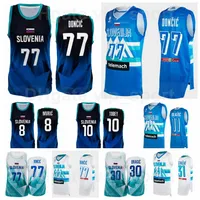 Slovenia jerseys 2021 Tokyo Basketball Luka Doncic 77 10 Mike Tobey 11 Jaka Blazic 6 Aleksej Nikolic 7 Klemen Prepelic 27 Ziga Dimec White