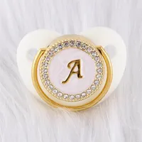 0-12 Months Luxury White Diamond Baby Pacifier Food Grade 26 Letters Silico217p