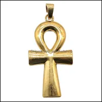 Charms Jewelry Findings Components Wysiwyg 1Pcs 80X42Mm 3 Colors Large Cross Charm Pendants Ankh Big Pendant For Necklace Making Drop Deli