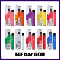 Elf Bar 600 Puffs Disposable E cigarettes Vape Pen 2% 2ml Prefilled Cartridge Pod Device 550mAh Battey Adjustable Vaporizer geek bars bang elux legend