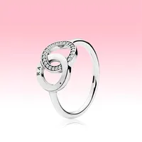 real 925 Sterling Silver CZ Diamond RING with LOGO Original box fit Pandora circle Wedding Ring Engagement Jewelry for Women2286