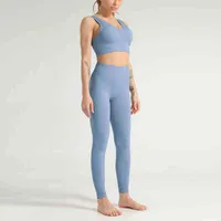Pants de yoga pour femmes Traje Deportivo Secado Rpido Para Mujer Accesorios Fitness Chaleco Fitness Yoga Traje Jacquard A Rayas Sin Costuras 220415
