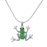 Chokers benim şeklim gümüş kaplama yeşil kristal taş kurbağa cazibe deyimi kolye kolyeler moda kadınlar için yılan zinciri boho kolye