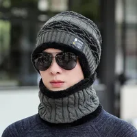 Men's wool hat autumn and winter fashion fashion Korean personality men's Knitted Hat Winter Warm fashion brand Two Piec328c