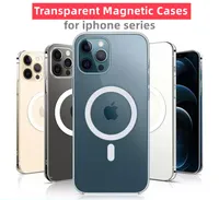 Crystal Cases Clear Wireless Charger Magnetic Case for Magsafe Cover voor iPhone 13 12 11 Pro Max Mini