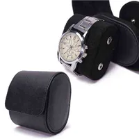 Luxury Leder Watch Storage Box Travel Single Watch Hülle Geschenkbox zum Weihnachtstag Geburtstag H220512