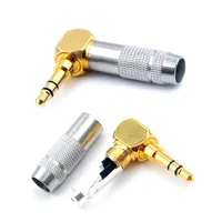 3,5 mm Jack 3 Pole Audio Plug Earphone Spleißadapter DIY HIFI STEREO Kopfhörer Lötdrahtanschluss 90 Grad Biegung Stecker