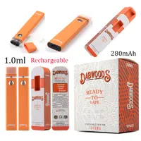 Dabwoods Disposable Vape Pen Rechargeable 280mAh Battery Micro USB Empty 1ml Ceramice Coil Pods For Thick Oil Starter Kits Vaporizer Pods E Cigarettes