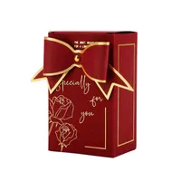 جديد الإبداع الساخن ختم القوس حلوى الشوكولاتة البسكويت مربع الهدايا إرجاع الهدية مستلزمات الزفاف J220714