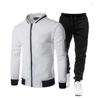 Tracksuits voor heren 2022 Mode Sportsets Polyester Printing Zipper Stand-Up Collar Sweatshirt Zweetbroek Casual Jogging Men Clothing