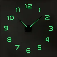 빛나는 벽시계 대형 시계 시계 Horloge 3D DIY 아크릴 미러 스티커 쿼츠 Duvar Saat Klock Modern Mute Wall Clock 201202