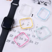 Cajones de relojes luminosos para Apple Watch Series 7 Case Fashion Sport Cover transparente de relojes inteligentes