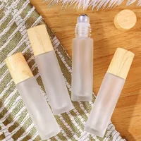 10pcs lot 5ml10ml Roll On Bottle Thick Frosted Glass Perfume Bottle Doterra Refillable Empty Roller Essential Oils Vials 220705