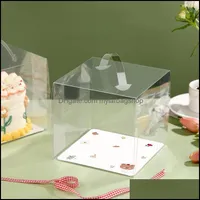 Gift Wrap Event Party Supplies Festive Home Garden 10Pcs Clear Lovely Child Cake Box Pvc With Handle We Dhyrt