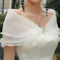 New Style 2019 Bridal Shawl Three Layer Bridal Wraps&Jacket Custom Made Cheapest Women Wedding Accessories2821
