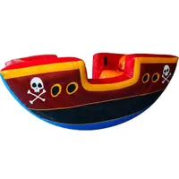 2.4x1.1x1.2m PVC Trampoliner Uppblåsbara piratskepp Seesaw Boat Air Sealing Air Viking Bounce Game Fun lätt för barn