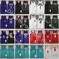 Mitchell and Ness Stitched Men Basketball Vince 15 Carter Tracy 1 McGrady Alonzo Mourning Larry Tyrone Bogues Johnson Wade Jerseys