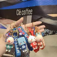 Keychains Cartoon cute letter animal doll key chain lovely male and female student bag pendant couple car accessories gift