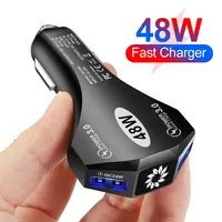 48W Dual USB Car Charger 2 Portas Quick QC3.0 Carregamento rápido para iPhone 14 13 12 Xiaomi Huawei P40 Samsung Charge