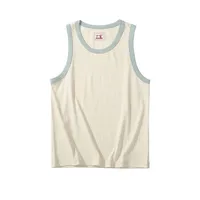 Akkad Kuti Retro Casual Tank Top Men 100 Cotton Stitching Color Loose Tops Male O Neck Sleeveless Oversize Vest Summer 220630