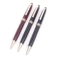 Lüks Promosyon 3 PCS MSK-163 Klasik Beyaz Kalemler En Kalite Platin Metal/Reçine Kırtasiye Yazma Akıcı Sevimli Silindir Top İmza Kalem Seri Numarası