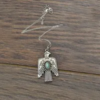 Colliers pendants Collier de pendaison de l'aigle tibétain rétro pour femmes Gitane et ethnique