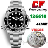 Clean Factory Kermit CF cf126610 VR3235 Automatic Mens Watch 41mm CF V4 Ceramics Bezel Black Dial SS 904L Stainless Steel Bracelet Super Edition eternity Watches