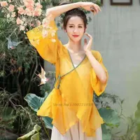 Wearn Wear Hanfu Women Chinese Dance Blouse Tanks Set Costumes Ancient Traditional Dress Fairy Performance Costumestage