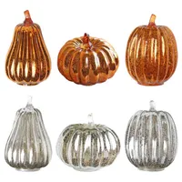 Glass Halloween Decoration LED Pumpkin Battery Operated Lantern Light Lamp Decorations For Home Dining Room Lounge Decor J220708
