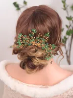 Headpieces Green Crystal Chic Handmade Bridal Shower Banquet Woodland Hair Accessories Comb Beautiful Fascinators For WomenHeadpieces