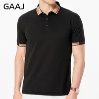 GAAJ Brand Mens Polo Shirt 100 Cotton Stripes Collar Wear Short Sleeve Poloshirt Clothing T Shirts Tee Polos Men 200gsm 7oz 220714