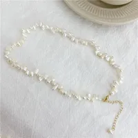 Collar de perlas de agua dulce natural Joyería de perlas barroca para mujeres Boda al por mayor 461 D3