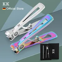 KK Nail Clipper Wide Jaw Opening Stainless Steel Professional Manicure Tools Nano Glass File Pedicure Scissor Hand Foot Care 220705