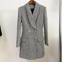 XXL 2020 Autumn Brand Same Style Top Long Sleeve Lapel Neck Brand Coat Tweed Coat Women Clothes OULAIDI276C