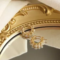 Hoop & Huggie Lii Ji Natural Grey Diamond Beads 13mm 14K Gold Filled Earrings Handmade Jewelry For Women GiftHoop Mill22