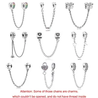 925 Sterling Silver Dangle Charm Nuova Star in lega Star Love Heart Chain perle Fit Pandora Charms Bracciale Bracciale Accessori per gioielli fai -da -te