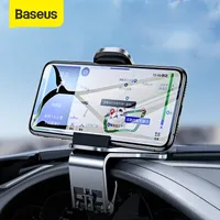 Baseus Car Phone Holder 360 Degree GPS Navigation Dashboard Stand in for Universal Clip Mount Bracket 220620
