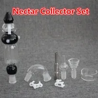 Palanie Hookah Nectar Collectors Zestawy Mini Dab Rig Glass Water Mały kolorowy olej z kolektora Nector z tytanowym paznokcie