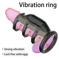 Penis Cock Massager Wibrator Sex Toys Buty wibrujące pierścionki dla męskiego opóźnienia wytryskujące mężczyzn Silikon Sleeve Cage Cage