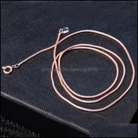 Chains Necklaces Pendants Jewelry Rose Gold Plated Snake Link Chain Of 1.2Mm 18Inch Fit Diy Pendant Gift For Women Men C08 Drop Delivery 2
