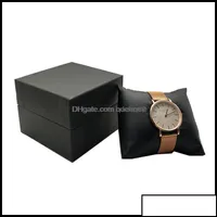 Boîtes de bijoux Affichage de l'emballage 5pcs Papier noir avec coussin veet watch watch rangement Bracelet Organisateur Box 642 Q2 DROP DELIVE