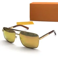 Klassieke gouden houding zonnebril vierkante piloot zonnebril sonnenbrille heren luxe ontwerper zonnebril glazen tinten nieuwe mode strand goggle bril dozen 59m